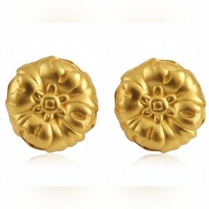 Vintage Anne Klein Matte Gold-tone Clip On Earrings